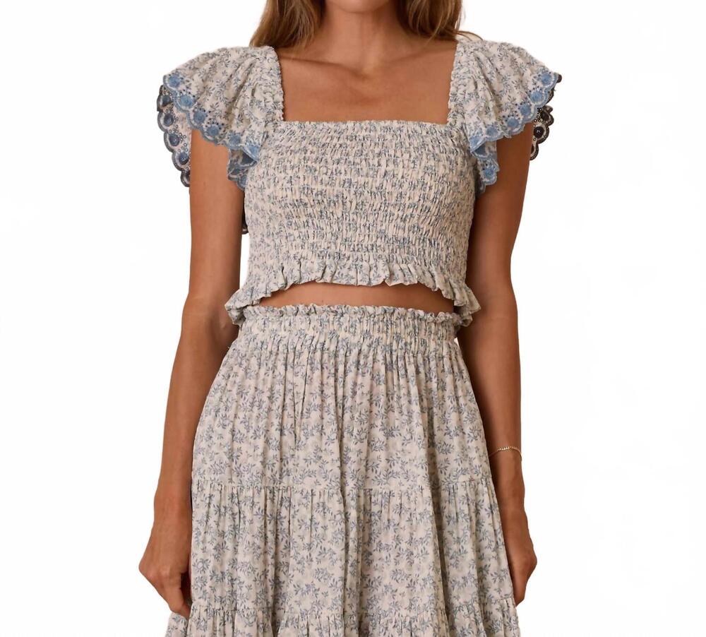 NEW RYLEE + CRU women's zayla top in ivory